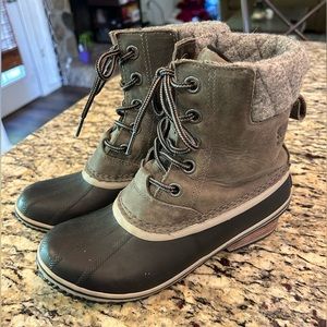 Sorel Slimpack II Quarry/Black Women's Lace Winter Boots 1702251052